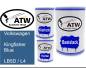 Preview: Volkswagen, Kingfisher Blue, LB5D / L4: 500ml Lackdose + 500ml Klarlack + 250ml Härter - Set, von ATW Autoteile West.